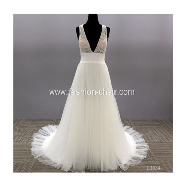 Latest Simple Lace Sleeve wedding dress bridal gowns lace with Train